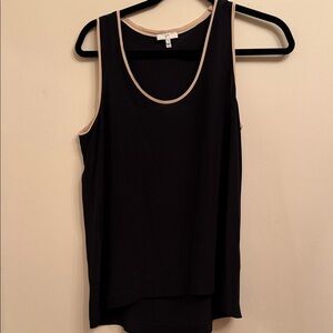 Joie Black Tank Top with Cream Accents
